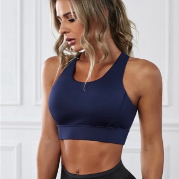 🔥NWT Blue Long-line Sport Bra - Picture 5 of 10